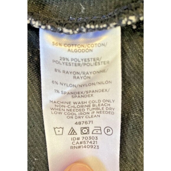 LOFT Floral Skater Skirt Medium Navy/White Workwear Preppy Elastic Waist - Picture 4 of 6